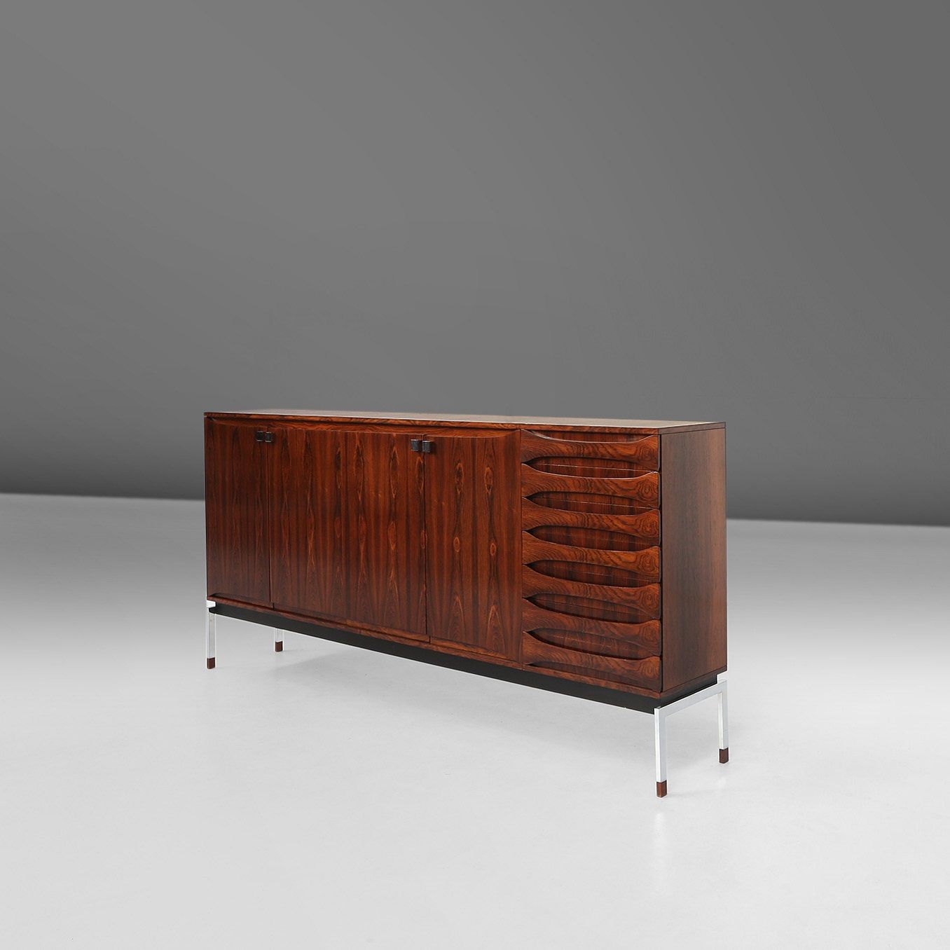 Belgian Mid-Century Rosewood Highboard, 1960s -img